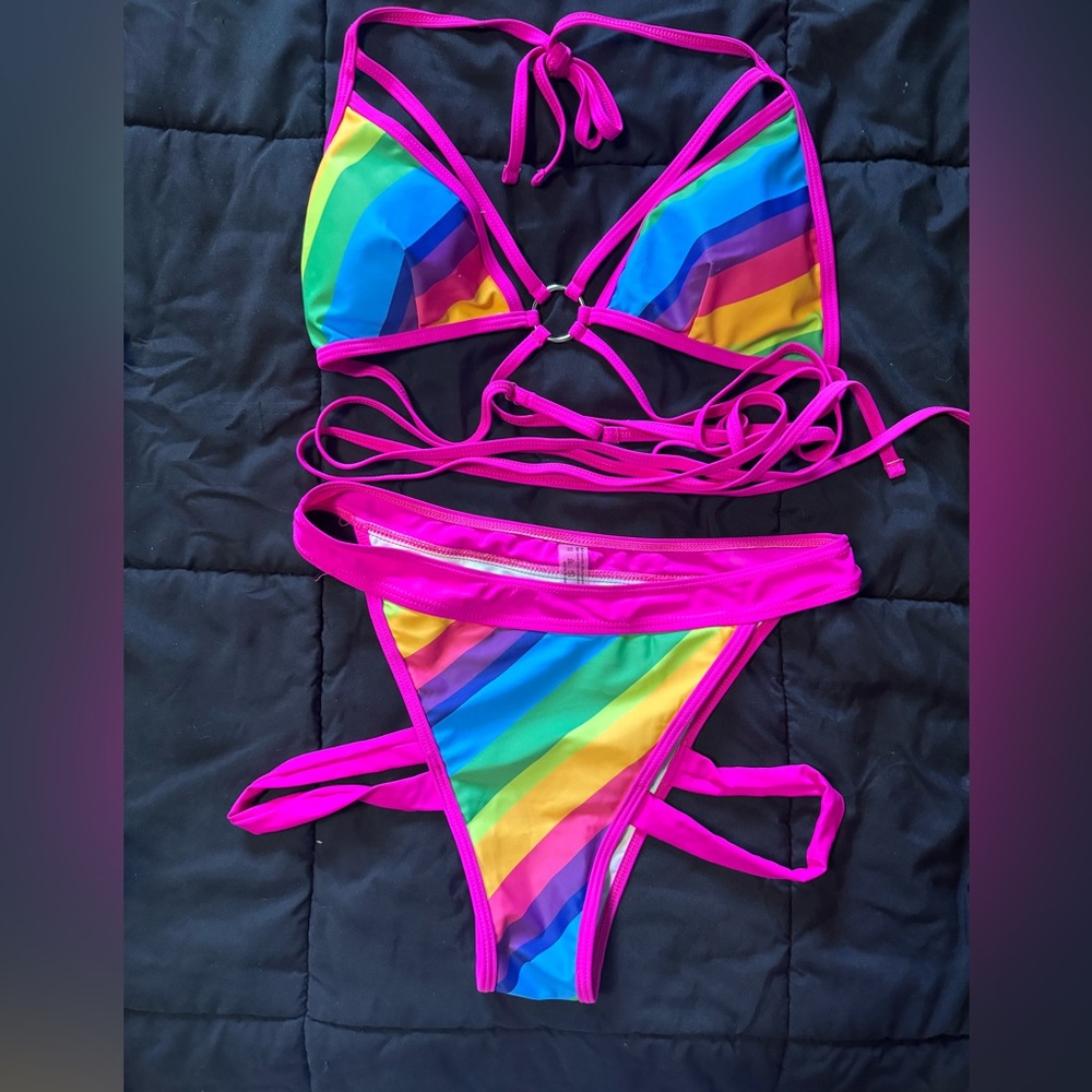 rainbow swim suit